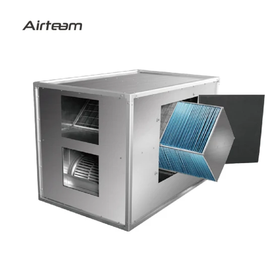 Sistema di ventilazione dell'unità di trattamento dell'aria con scambiatore di calore di tipo armadio