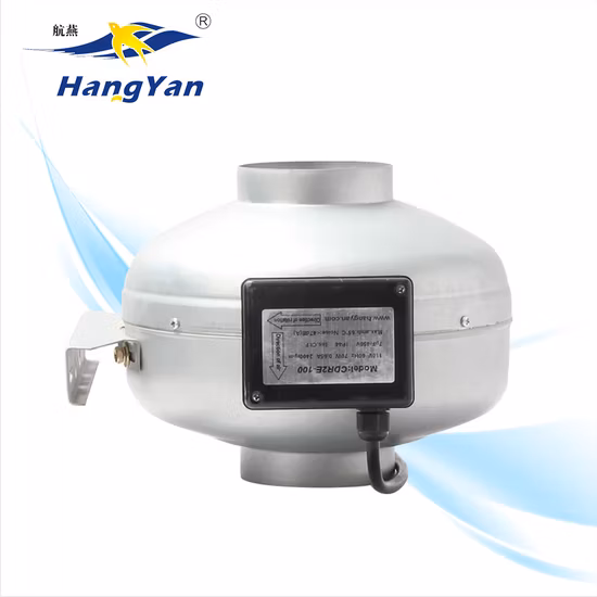 Ventilatore di scarico centrifugo idroponico da 200 mm Ventilatore circolare per condotto in linea Ventilatore per scambio d'aria fresca con involucro nero